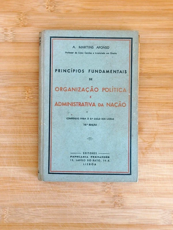 Capa do livro PRINCÍPIOS FUNDAMENTAIS DE ORGANIZAÇÃO POLÍTICA E ADMINISTRATIVA DA NAÇÃO